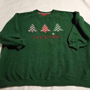 Christmas Tree Applique Sweatshirt Women's 26/28 Green VENEZIA JEANS Plus Size